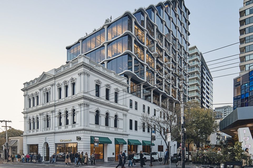 189 Toorak Road, South Yarra: the 1887 South Yarra Coffee Palace with the SOM addition behind