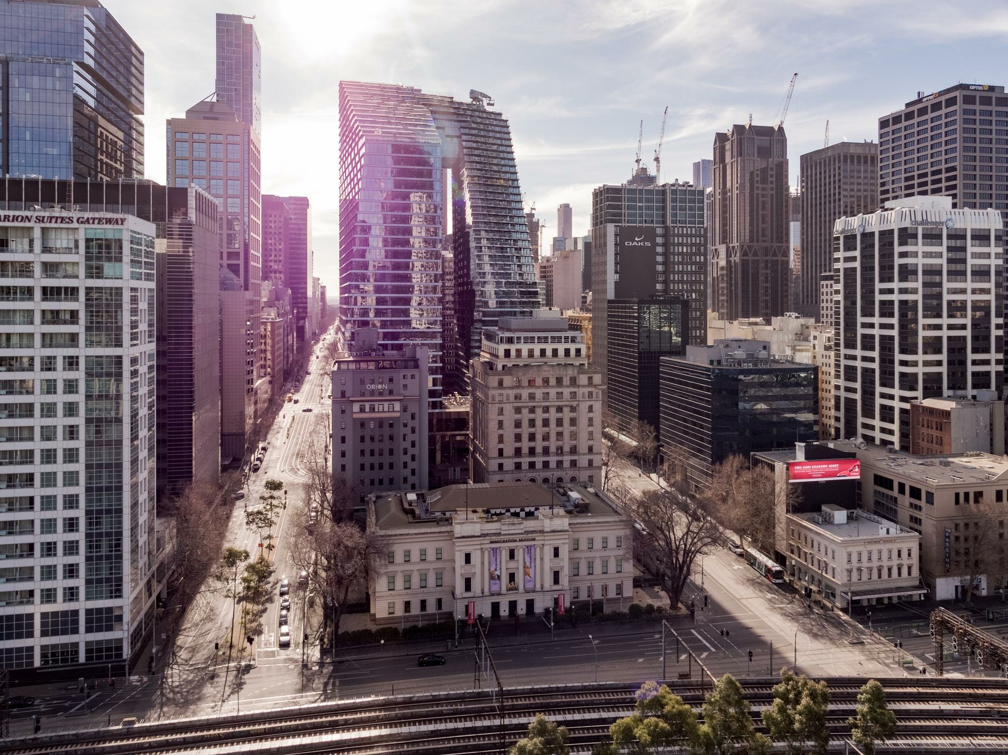 Collins Arch, 447 Collins Street, Melbourne — the twin towers and skybridge